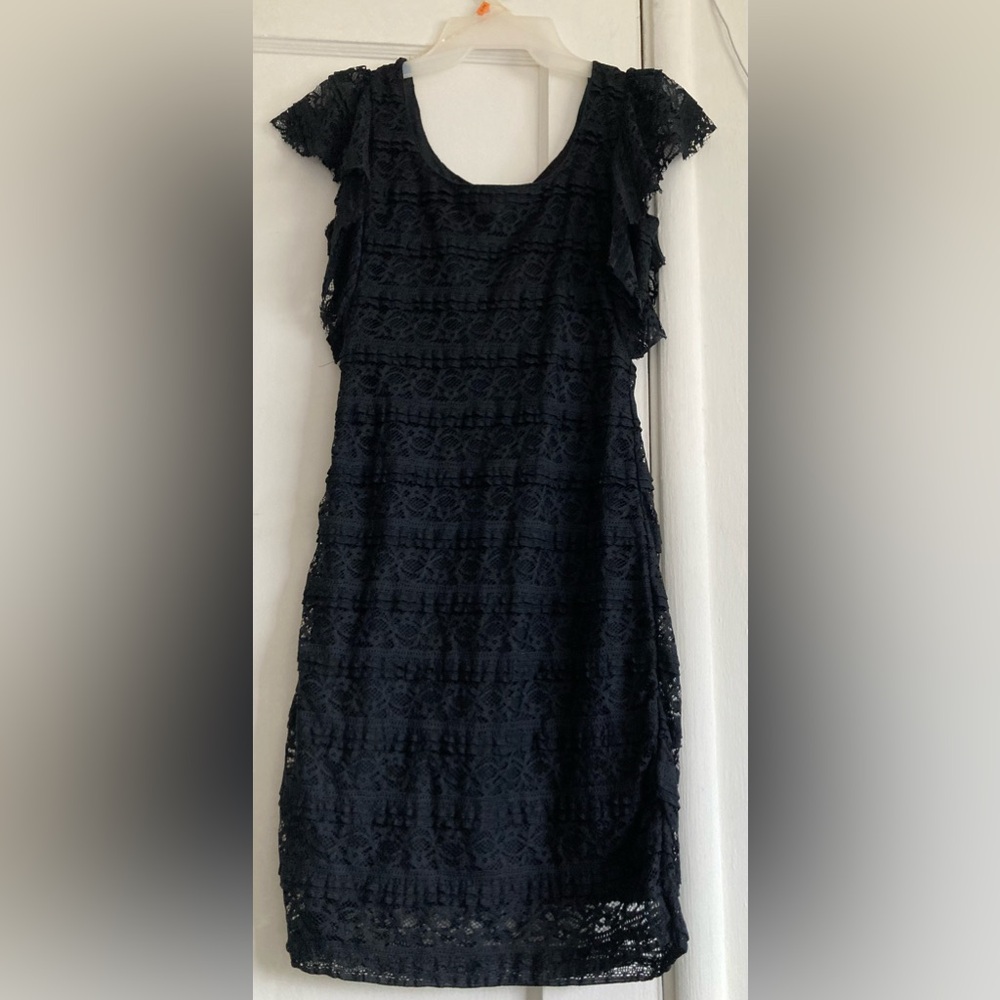 Lola Midnight Black Lace Mini Dress